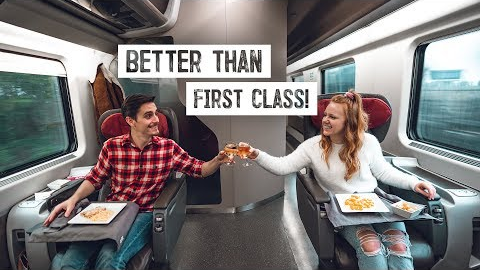 High Speed EXECUTIVE CLASS Train Ride! - Tour & Food Review (Venice, Italy to Rome)