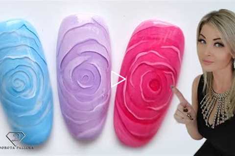 3D Rose Nail Art Trend.🌹😍  3D nails trend. Gel flower.