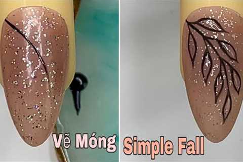 Easy Simple Fall Nail Art For Beginner 💖Vẽ Hoa 💅 New Nails Design 💝 New Nails