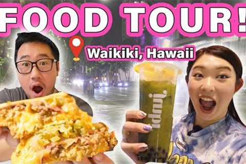 FOOD TOUR with Locals in Waikiki! || [Oahu, Hawaii]  Food Crawl!