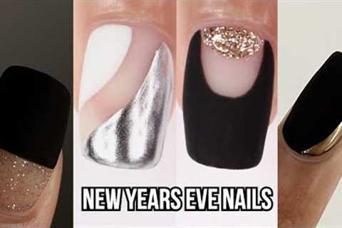 NEW YEARS EVE NAIL DESIGNS |  trendy NYE nail art compilation using gel nail polish at home | chrome