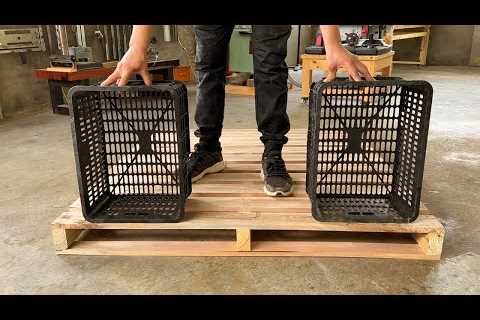 Great Ideas From Old Plastic Pallets And Baskets // Surprises – Make A TV Shelf From Waste Materials