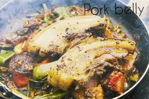 Best Pork belly Ever..!- Forest and river side Cooking..!#porkbelly #porkbrecipe #porkmukbang