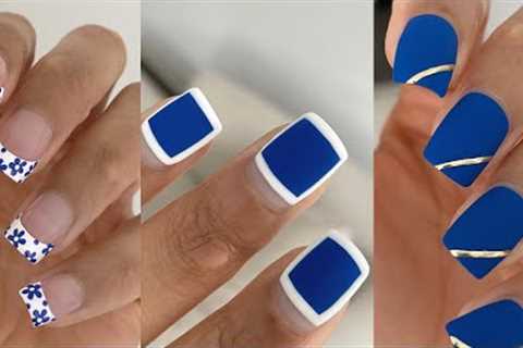 6 TRENDY summer nail art designs! | blue nail art compilation | gel polish chrome nails ideas