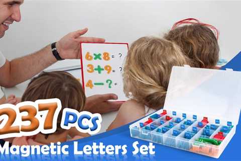 LotFancy Classroom Magnetic Letters, 237 Pcs Alphabet Magnets Kit with Single and Double-Side..
