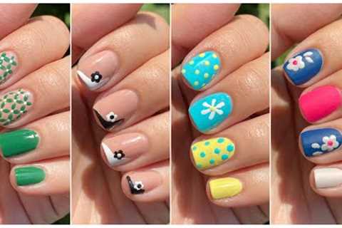 Easy nail art designs for very short nails || Simple nail art designs you can do at home