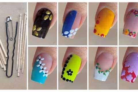Easy nail art designs with household items || New nail art designs on natural nails