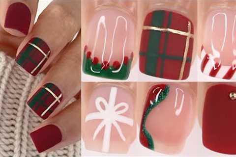 EASY CHRISTMAS HOLIDAY NAIL DESIGNS 2023 | Christmas nail art using gel polish at home