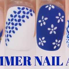 blue Summer nail designs 2024 | easy summer nail art compilation, euro summer nails inspo