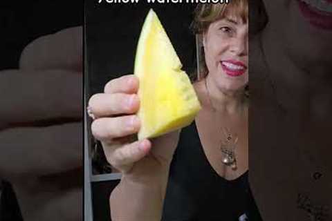 trying the #viral #yellow #watermelon #hawaii #food